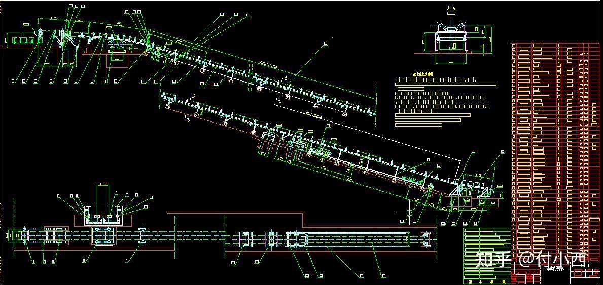 DTL型井下矿用带式输送机CAD图纸与生产图纸解析
